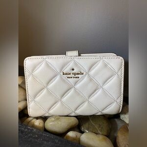 Kate Spade Quilted Bifold Wallet in Parchment